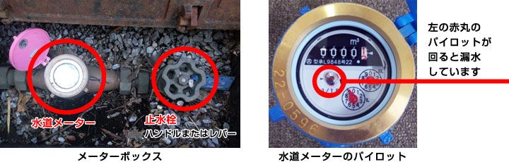 水道メーターの漏水確認